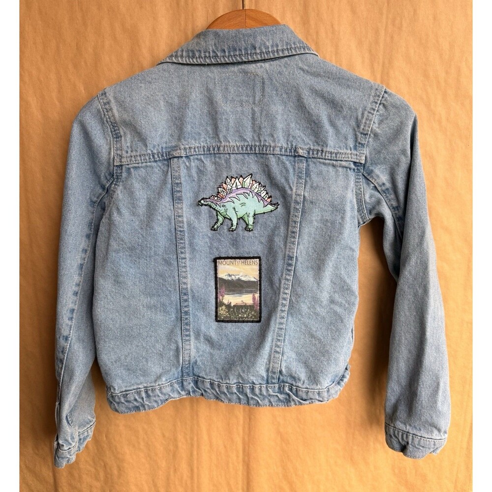 Levis Jacket Kids Large Blue Denim Trucker Jacket Light Wash | Patches